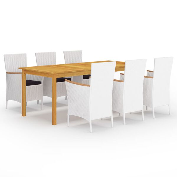 vidaXL Matgrupp f&ouml;r tr&auml;dg&aring;rden 7 delar