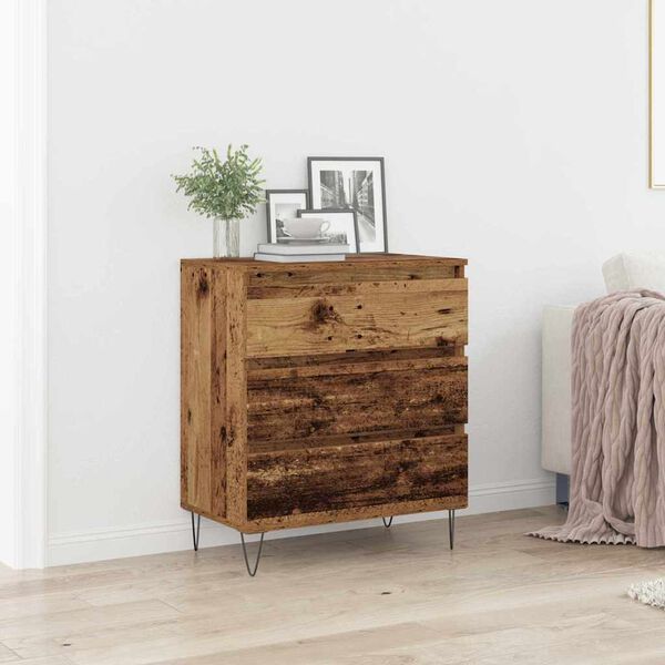 vidaXL Sideboard med låda Gammalt trä 60 x 35 x 70 cm Konstruerat trä