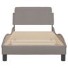 vidaXL Bed Frame with Headboard "Dover" Taupe 90x200 cm Fabric
