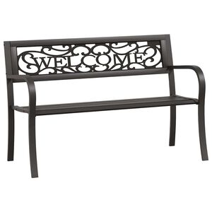 vidaXL Tr&auml;dg&aring;rdsb&auml;nk 125 cm st&aring;l svart