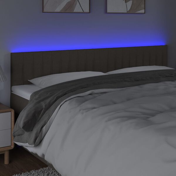 vidaXL S&auml;nggavel LED taupe 180x5x78/88 cm tyg