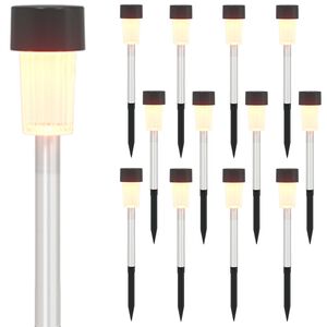 vidaXL Utomhus solcellslampor med markspik 12 st Varmvit 29,5 cm