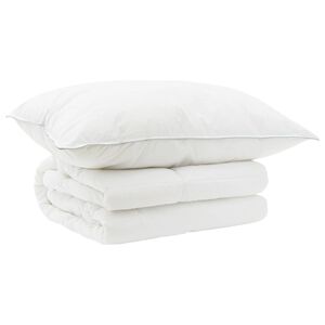 vidaXL T&auml;cke och kudde set 2 st 152x203 cm Sommar 140 GSM Ull Vit
