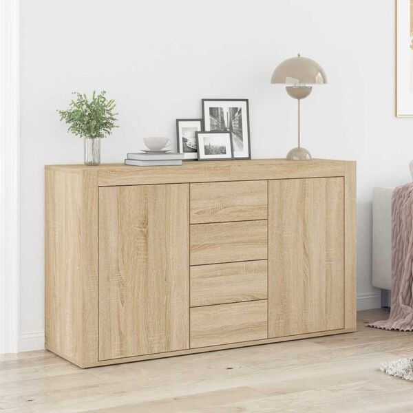 vidaXL Sideboard med l&aring;da Sonoma-ek 120 x 36 x 69 cm Konstruerat tr&auml;