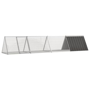 vidaXL Kaninbur antracit 403,5x80,5x71 cm galvaniserat st&aring;l