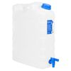 vidaXL Vattenbeh&aring;llare med kran transparent 20 L plast
