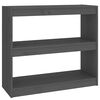 vidaXL Bokhylla/Rumsavdelare gr&aring; 80x30x71,5 cm massiv furu