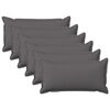 vidaXL Kudd&ouml;verdrag 6 st HOUTEN Ljusgr&aring; 40 x 80 cm Faux Linne
