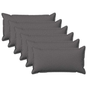 vidaXL Kudd&ouml;verdrag 6 st HOUTEN Ljusgr&aring; 40 x 80 cm Faux Linne