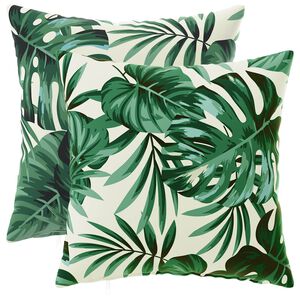 vidaXL Kudd&ouml;verdrag 2 st HEERLEN Bladm&ouml;nster 30 x 30 cm Polyester