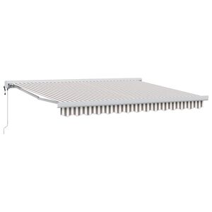 vidaXL Utdragbar markis Ljusgr&aring; och vit. 300 x 250 cm Tyg och Metall