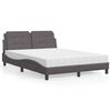 vidaXL Bed Frame without Mattress "Zadar" Black and White 152x203 cm Faux Leather