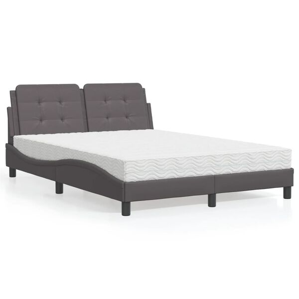 vidaXL Bed Frame without Mattress "Zadar" Black and White 152x203 cm Faux Leather
