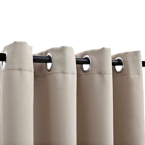 vidaXL Mörkläggningsgardiner med metallringar 2 st beige 140x175 cm