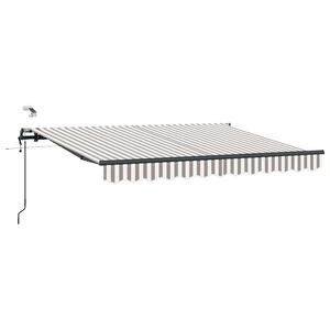 vidaXL Utdragbar markis Ljusgr&aring; och vit. 400 &times; 350 cm Polyester