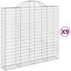 vidaXL Gabioner b&aring;gformade 9 st 200x50x180/200 cm galvaniserat j&auml;rn