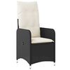 vidaXL Trädgårdsmöbelset med kudde 3 pcs Svart Poly rattan