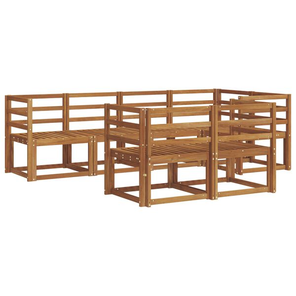 vidaXL Utomhussoffset med kudde 7 pcs Naturlig och Antracit