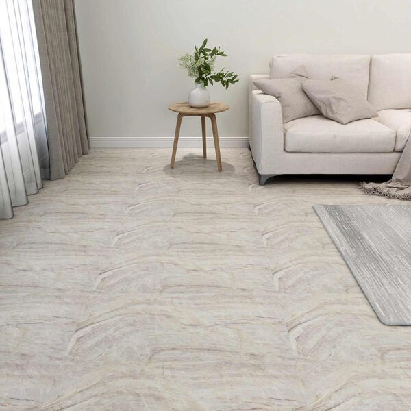 vidaXL Golvplankor 55 pcs Beige 5,11 m&sup2; PVC
