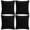 vidaXL Kuddfodral 4 st tyg svart 80x80 cm