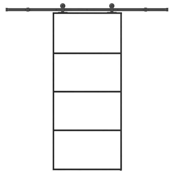 vidaXL Skjutd&ouml;rr med beslagset ESG glas och aluminium 90x205 cm