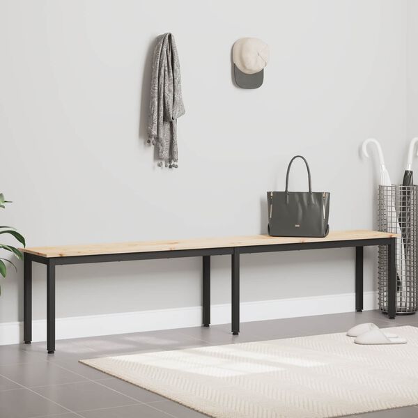 vidaXL b&auml;nk Naturf&auml;rg 200 x 35 x 45 cm Massiv furu