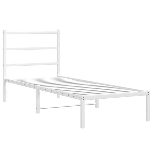 vidaXL S&auml;ngram med huvudgavel metall vit 80x200 cm