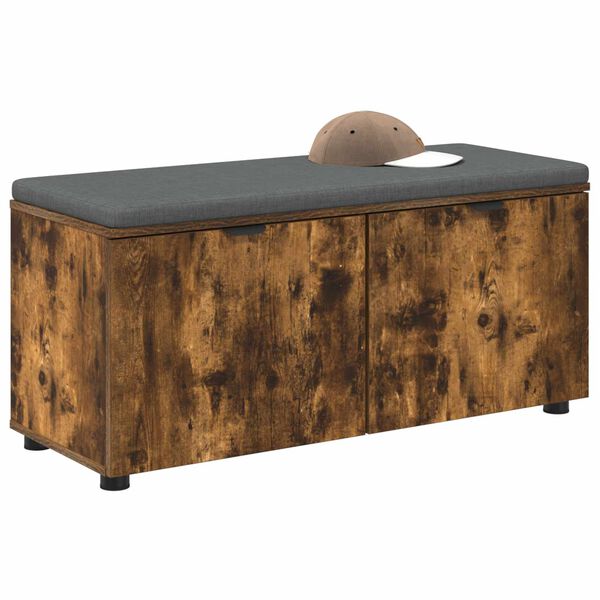 vidaXL Hallb&auml;nk med kudde med lagring R&ouml;kt ek 100 x 38 x 46 cm