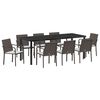 vidaXL Tr&auml;dg&aring;rdsm&ouml;belset 9 pcs Brun Poly rattan