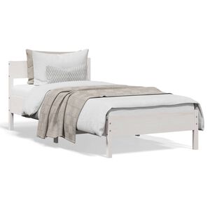 vidaXL S&auml;ngram utan madrass vit 75x190 cm massiv furu