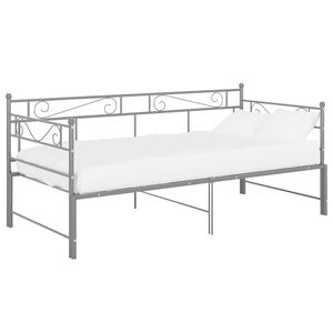 vidaXL Utdragbar s&auml;ngram b&auml;ddsoffa gr&aring; metall 90x200 cm