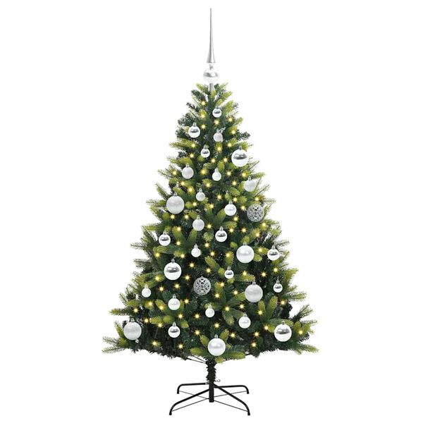 vidaXL Konstgjort Fällbart Julträd 150 LEDs Grön 120 cm PVC och PE