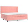 vidaXL Rams&auml;ng med madrass rosa 200x200 cm sammet