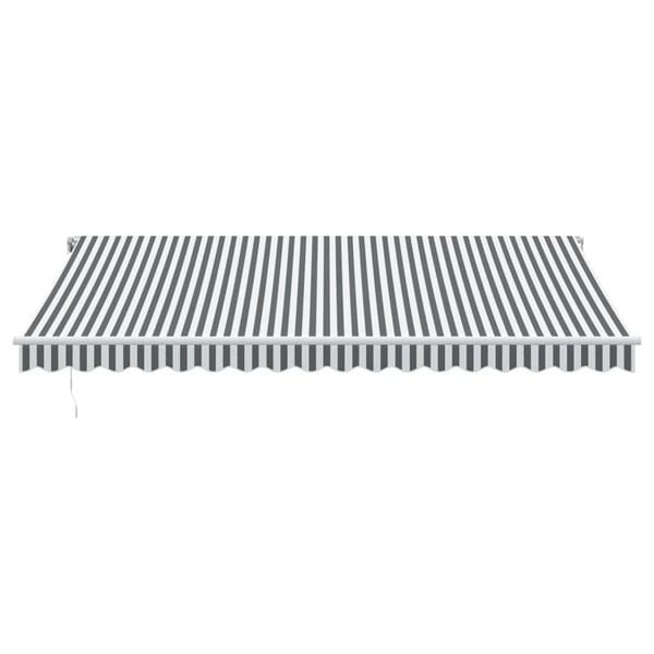 vidaXL Markis automatiskt inf&auml;llbar med LEDs antracit&vit 450x350 cm