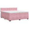 vidaXL Kontinentals&auml;ng med madrass Rosa 200 x 200 cm Sammet