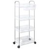 vidaXL F&ouml;rvaringsvagn 4-v&aring;nings transparent 37x28x95 cm akryl