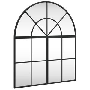 vidaXL V&auml;ggspegel svart 60x70 cm b&aring;gformad j&auml;rn