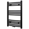 Handdukstork centralv&auml;rme element b&aring;ge 500 x 764 mm svart