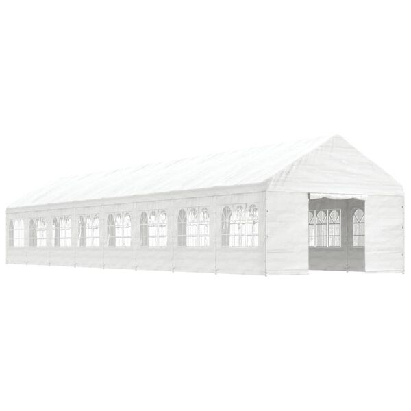 vidaXL Paviljong med tak vit 17,84x4,08x3,22 m polyeten