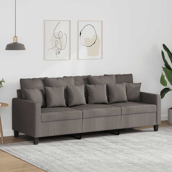 vidaXL 3-sitssoffa taupe 180 cm tyg