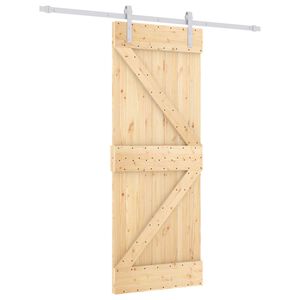 vidaXL Skjutd&ouml;rr Naturlig och vit 80 x 210 cm Massiv furu