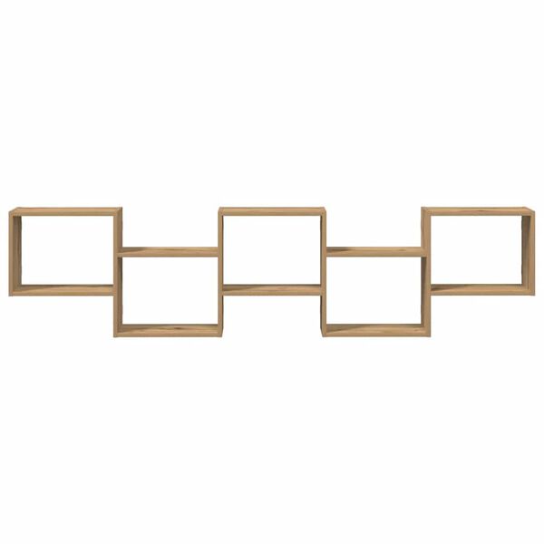 vidaXL V&auml;ggmonterad kubhylla 5 fack artisan ek konstruerat tr&auml;