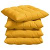 vidaXL Sittkuddar 4 st Kordread tyg Ljusgul 40 x 40 x 6 cm