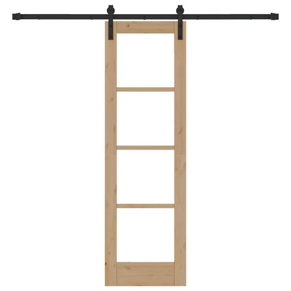 vidaXL Skjutdörr ORKDAL Naturlig och svart 61 x 198,5 cm