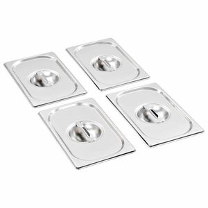 vidaXL Lock till GN-kantin 1/4 4 st rostfritt st&aring;l