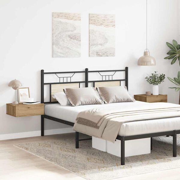 vidaXL Sv&auml;vande s&auml;ngbord 2 st artisan ek 40x32x15 cm konstruerat tr&auml;