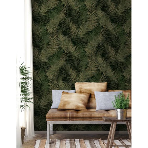 DUTCH WALLCOVERINGS Tapet Palm grön