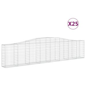 vidaXL Gabioner b&aring;gformade 25 st 400x30x80/100 cm galvaniserat j&auml;rn