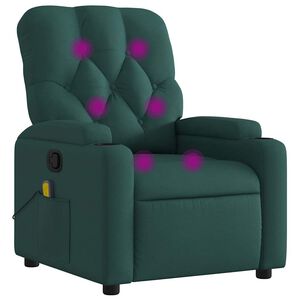 vidaXL Massagef&aring;t&ouml;lj m&ouml;rkgr&ouml;n tyg