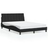 vidaXL Bed Frame with LED without Mattress "Hanko" Black 140x190 cm Velvet